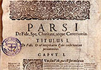 1. Kapitel des Drucks der Statutenentwürfe für die Synode 1662 - AEK, Dienstbibliothek EK-S-3,1, S. 1. 