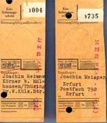 Paketscheine, 29. Mai und 14. November 1961.